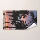 Coucher de soleil des palmiers tropicaux (Serviette à main)