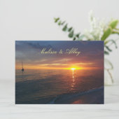 Coucher de soleil d'été, Faire-part de mariage tro (Debout devant)