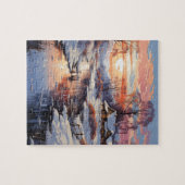 Coucher de soleil d'hiver dans le puzzle du pays (Horizontal)