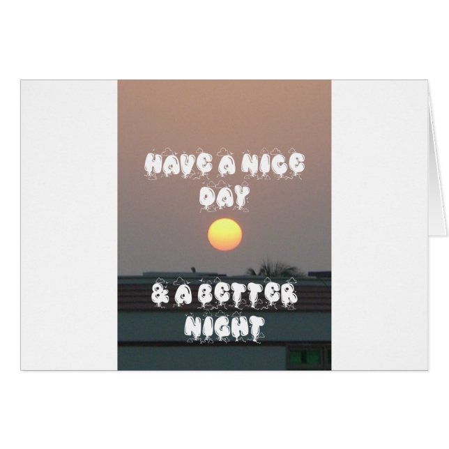 Coucher de soleil d'or avec Bonne Journée/Soirée (Devant horizontal)