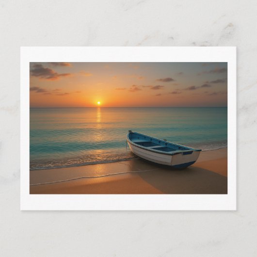 Coucher de soleil doré paisible avec carte postale (Devant)
