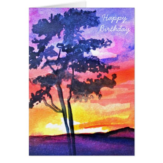 Coucher de soleil Dream paysage aquarelle art (Devant)