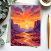 Coucher de soleil du canyon du désert | Carte de p