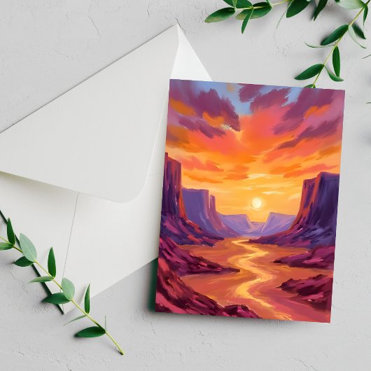 Coucher de soleil du canyon du désert | Carte de p