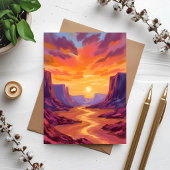 Coucher de soleil du canyon du désert | Carte de p