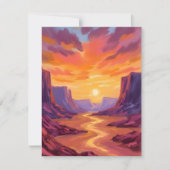 Coucher de soleil du canyon du désert | Carte de p (Devant)