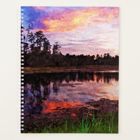 Coucher de soleil du Lg Planner à l'étang (Devant)