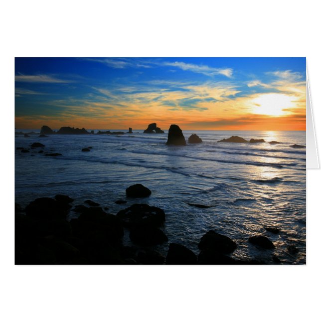 Coucher de soleil du parc d'état Ecola (Devant horizontal)