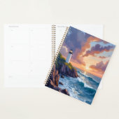 Coucher de soleil du phare côtier | Peinture de l' (Devant avec enveloppe)