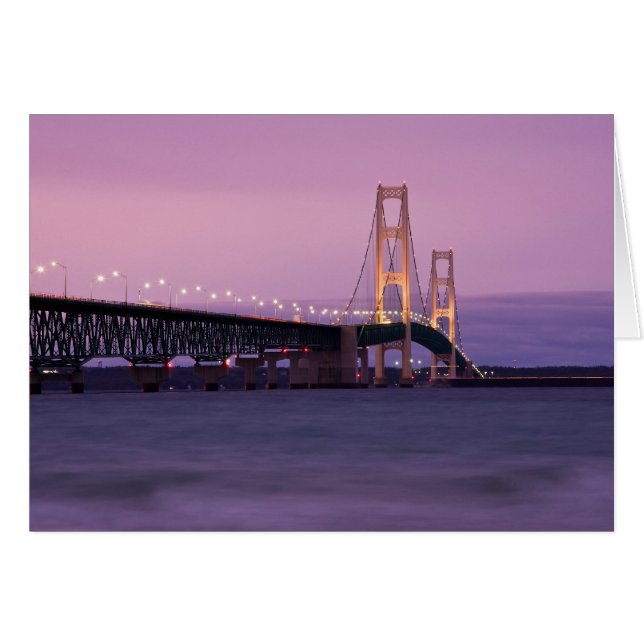 Coucher de soleil du pont Mackinac (Devant horizontal)