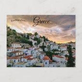 Coucher de soleil en Hydra Greece Carte postale (Devant)