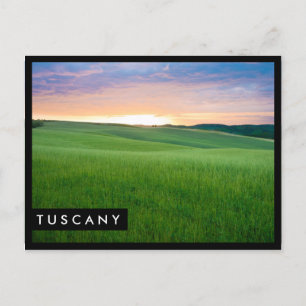 Coucher de soleil en Toscane noir carte postale