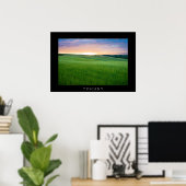 Coucher de soleil en Toscane noir poster imprimé (Bureau à domicile)