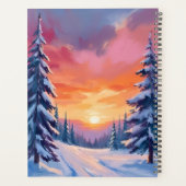 Coucher de soleil enneigé d'hiver | Peinture à l'a (Dos)