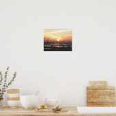 Coucher de soleil et mouettes sur le tableau de l' (Cuisine)