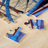 Coucher de soleil et voiliers dans le Puzzle du po (Côté)