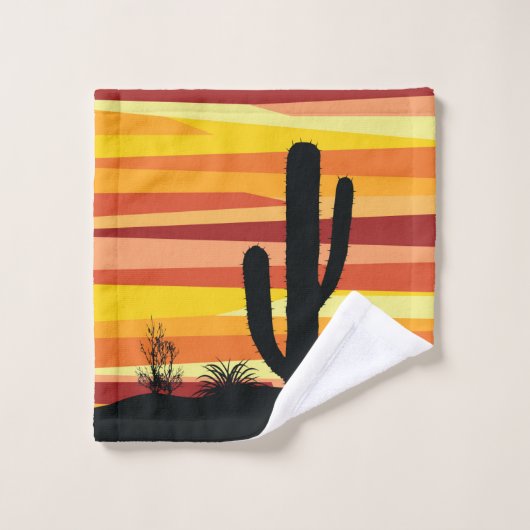 Coucher de soleil géométrique dans le désert (Gant de toilette)