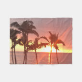 Coucher de soleil Hawaii Couverture en polaire con (Devant (Horizontal))