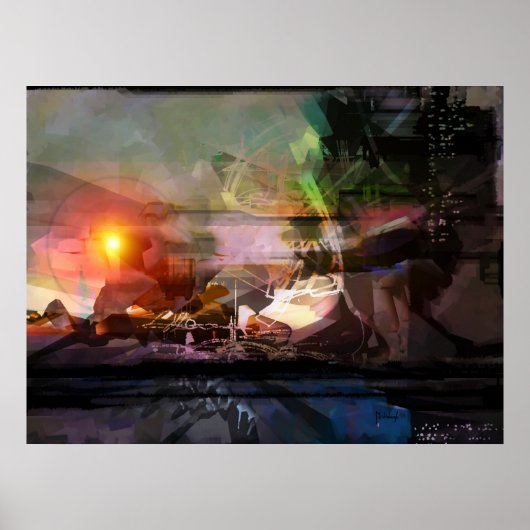 Coucher de soleil - impression abstraite (Devant)