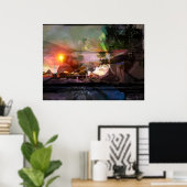 Coucher de soleil - impression abstraite (Bureau à domicile)