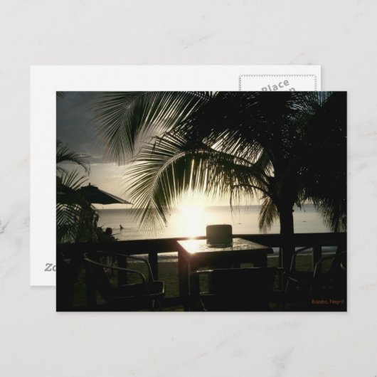 Coucher de soleil jamaïcain dans la carte postale  (Devant / Derrière)