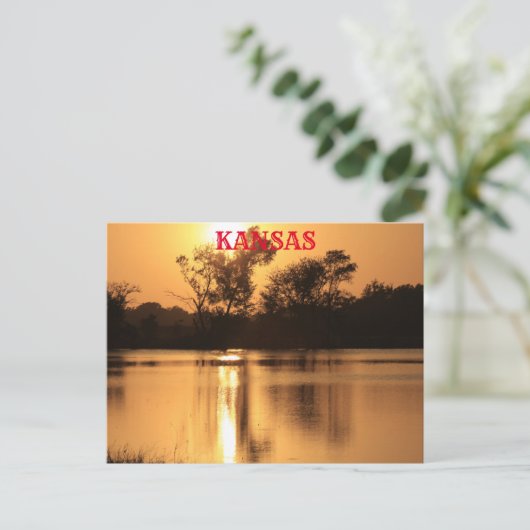 Coucher de soleil Kansas avec carte postale de réf (Debout devant)