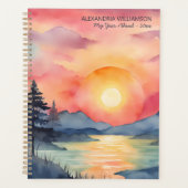 Coucher de soleil montagne aquarelle (Devant)