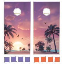 Coucher de soleil Palmiers Tropical Beach Cornhole