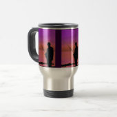 Coucher de soleil Pêche Art numérique Voyage Mug (Devant gauche)