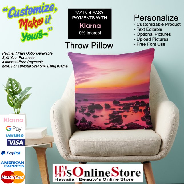 Coucher de soleil Plage Polyester Jeu oreiller 42 (Sunset Beach Polyester Large Throw Pillow 42.)