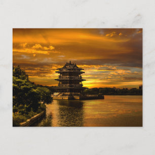 Coucher de soleil près de la carte postale Yixing
