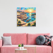 Coucher de soleil Pula Arena Évasion Côtière Toile (Insitu(Salon))