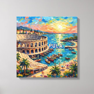 Coucher de soleil Pula Arena Évasion Côtière Toile