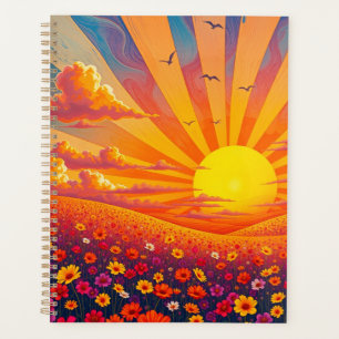 Coucher De Soleil Radieux Sur Un Paysage Whimsical