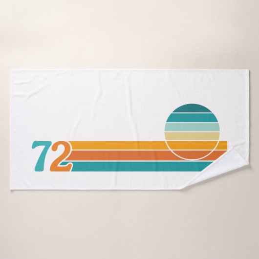 Coucher de soleil rétro 72 (Serviette de bain)
