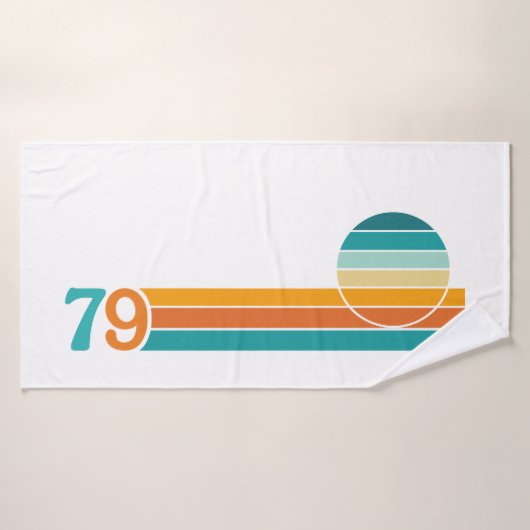 Coucher de soleil rétro 79 (Serviette de bain)