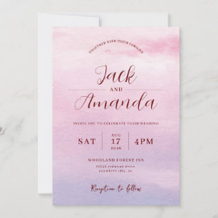 Coucher de soleil romantique Aquarelle invitations