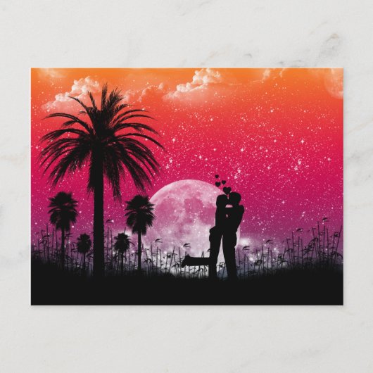 Coucher de soleil romantique dans la carte postale (Devant)