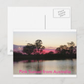 Coucher de soleil rose de l'Australie Carte postal (Devant / Derrière)