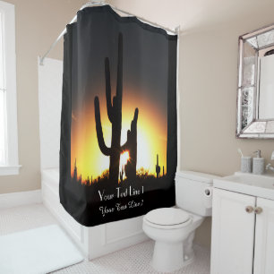 Coucher de soleil Saguaro Rideau de douche personn