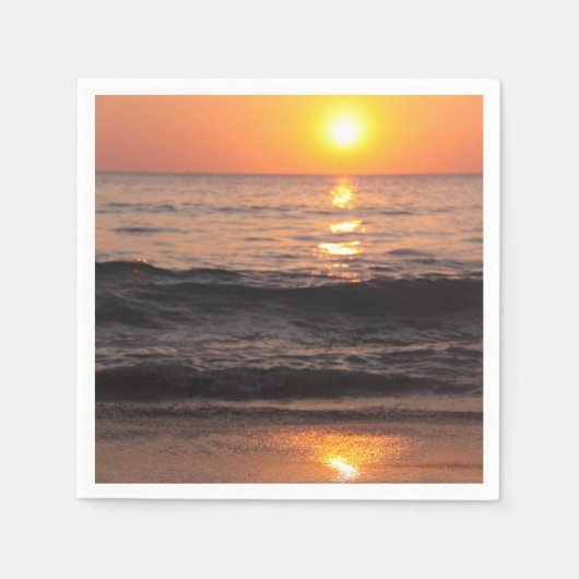 Coucher de soleil, serviettes en papier (Devant)