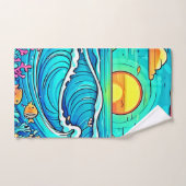 Coucher de soleil sous-marin vibrant (Serviette à main)