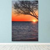 Coucher de soleil sous toile enveloppée d'arbre (Insitu (Plancher de Bois))