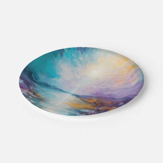 "Coucher de soleil splendide : Assiettes en papier (Angle)