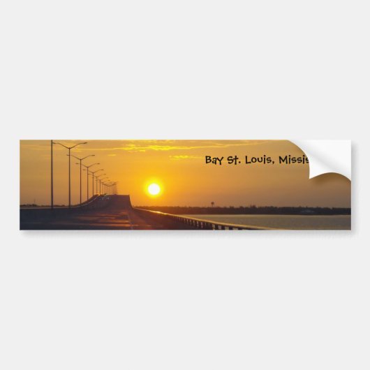 Coucher de soleil sur Bay St. Louis, Sticker MS Bu (Devant)