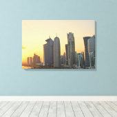 Coucher de soleil sur Doha, Qatar, toile imprimé (Insitu (Plancher de Bois))