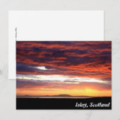 Coucher de soleil sur Islay, carte Écosse (Devant / Derrière)