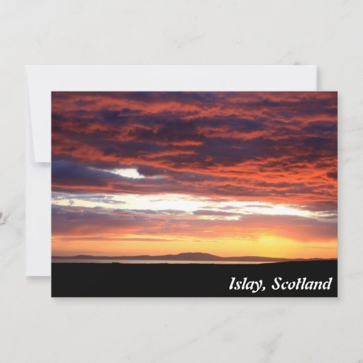 Coucher de soleil sur Islay, carte Écosse (Devant)