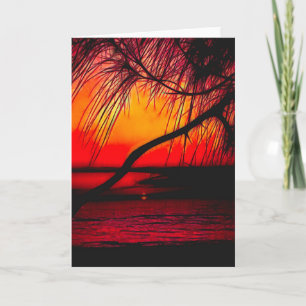 Coucher de soleil sur la carte de note vierge en f