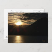 Coucher de soleil sur la carte postale du passage  (Devant / Derrière)